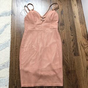 Peach mesh dress